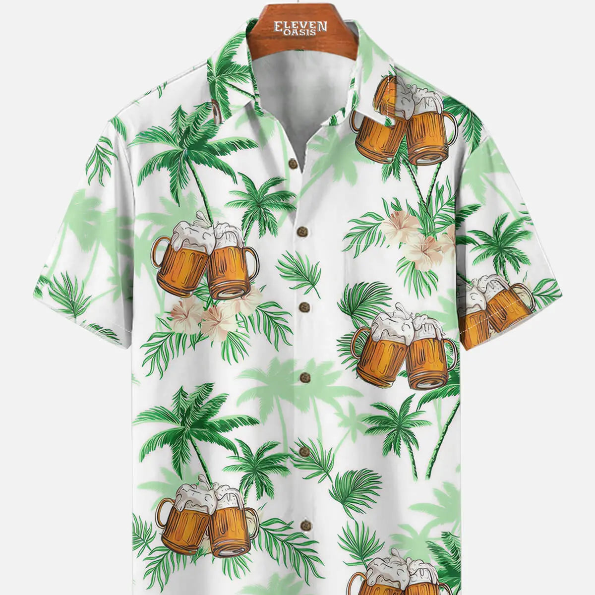 Tall Men's Tropical Beer Break Short Sleeve Shirt Eleven Oasis