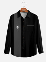 Men's Rockabilly Skull Button Down Halloween Long Sleeve Shirt Eleven Oasis