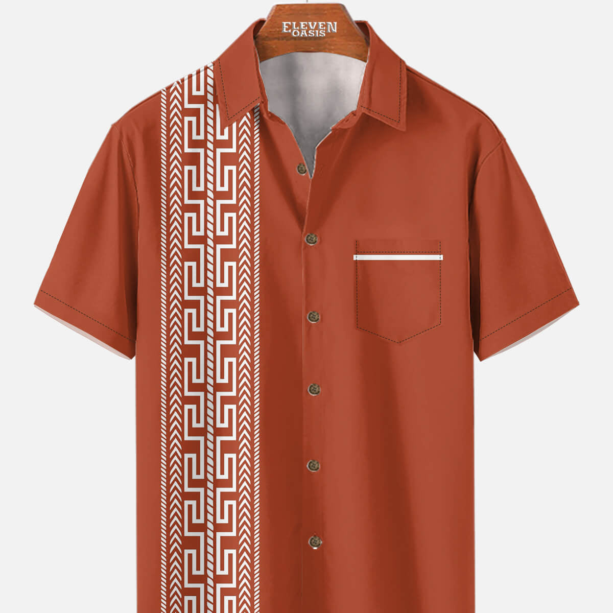 Men's Desert Stripe Fiesta Short Sleeve Shirt Eleven Oasis