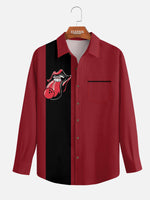 Men's Rolling Stones Tongue Bowling Long Sleeve Shirt Eleven Oasis