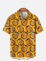 Men's Jack Skellington All-Over Pumpkin Halloween Short Sleeve Shirt Eleven Oasis