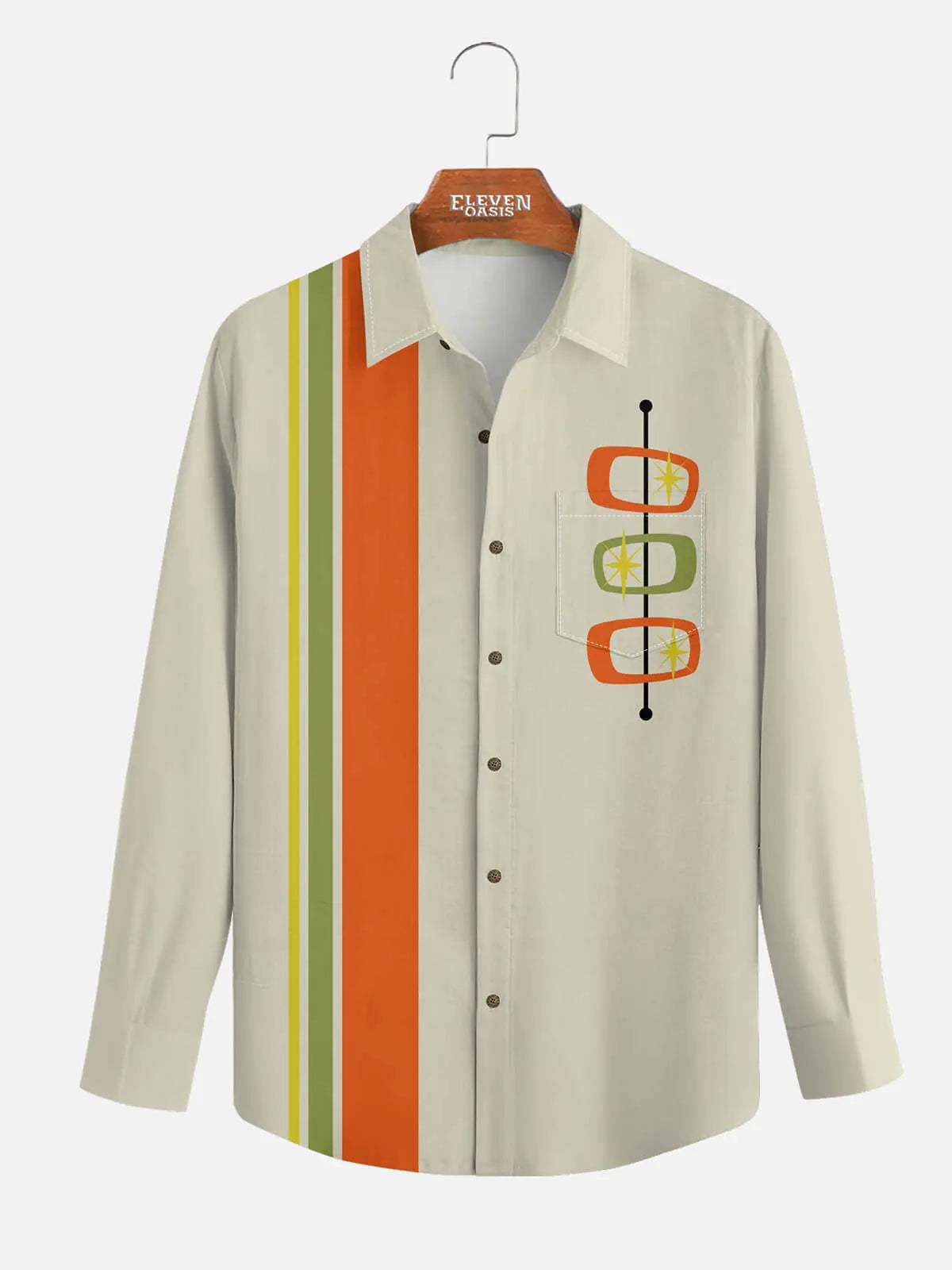 Men's Atomic Starburst Long Sleeve Shirt ElevenOasis