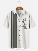 Tall Men's Cowboy Cat Bandit Short Sleeve Shirt Eleven Oasis