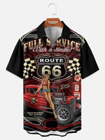 Men's Route 66 Pin-Up Hot Rod Short Sleeve Shirt Eleven Oasis