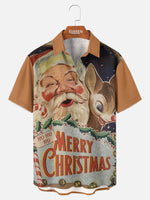 Men's Santa and Rudolph Merry Christmas Short Sleeve Shirt Eleven Oasis