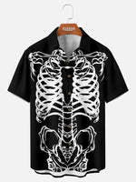 Men's Skeleton Bones Halloween Short Sleeve Shirt ElevenOasis