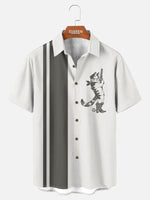 Men's Cowboy Cat Bandit Short Sleeve Shirt ElevenOasis