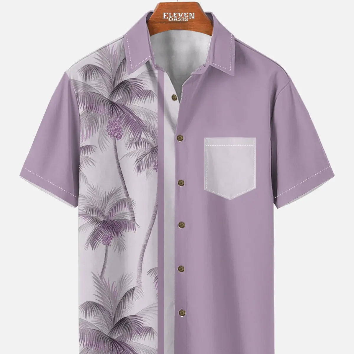 Men's Coconut Tree Casual Breathable Hawaiian Short Sleeve Shirt ElevenOasis