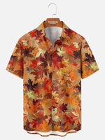 Tall Men's Fall Harvest Leaves Short Sleeve Shirt Eleven Oasis