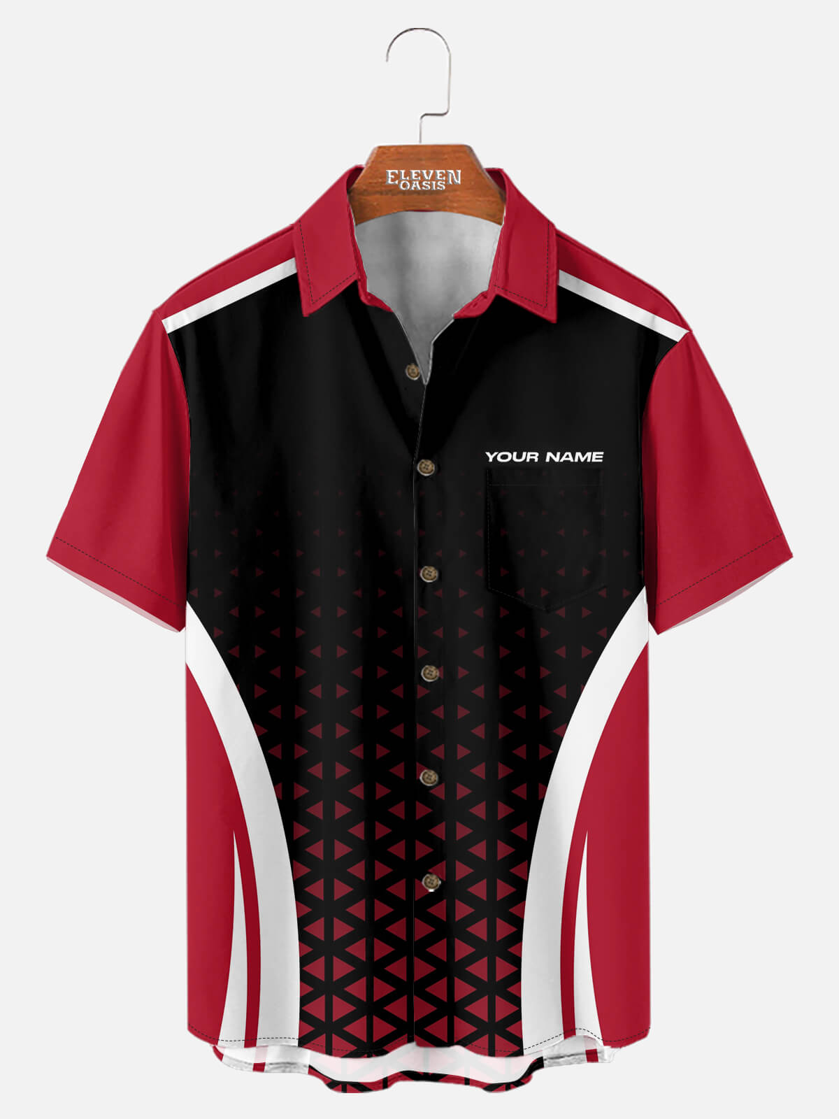 Men's Custom American Football Stripe Short Sleeve Shirt Eleven Oasis