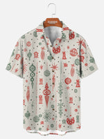 Tall Men's Retro Ornament Print Short Sleeve Shirt Eleven Oasis