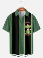 Tall Hoppy Christmas Frog Pun Retro Short Sleeve Shirt Eleven Oasis