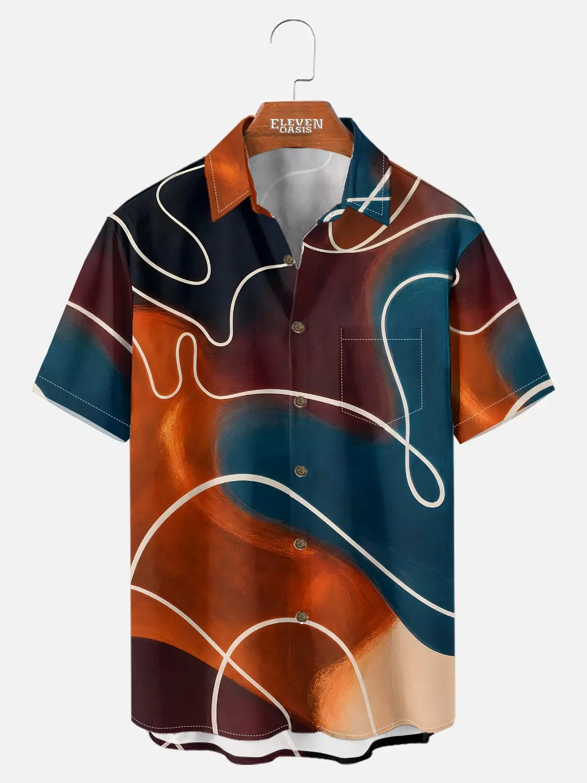 Men's Neon Lounge Abstract Short Sleeve Shirt Eleven Oasis