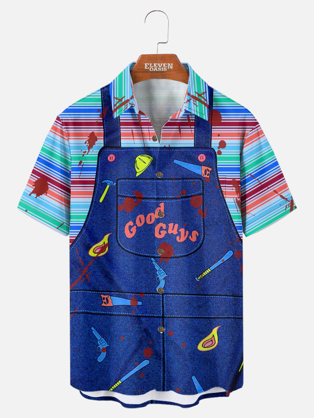 Tall Men's Chucky Good Guys Halloween Short Sleeve Shirt ElevenOasis