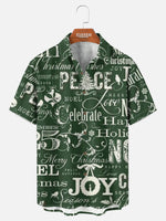 Men's Christmas Typography Joy Short Sleeve Shirt Eleven Oasis