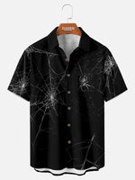 Men's Ominous Spider Halloween Short Sleeve Shirt ElevenOasis