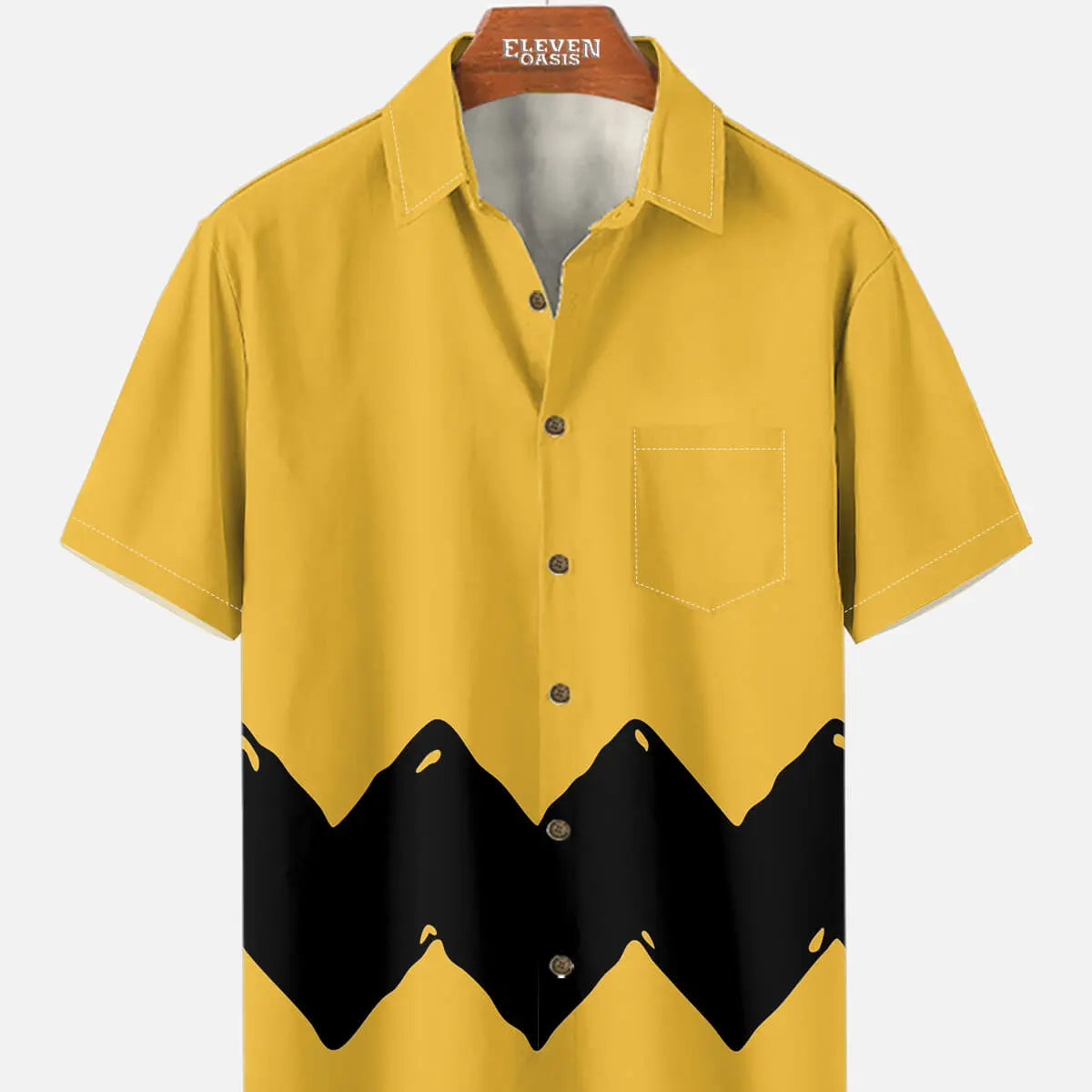 Tall Men's Charlie Brown Zigzag Short Sleeve Shirt Eleven Oasis