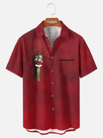 Men's Clinging Frog Optical Illusion Christmas Short Sleeve Shirt Eleven Oasis