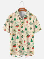 Tall Men's Christmas Gifts and Trees All Over Print Short Sleeve Shirt Eleven Oasis