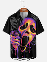 Men's Scream Ghostface Ice Cream Halloween Short Sleeve Shirt Eleven Oasis