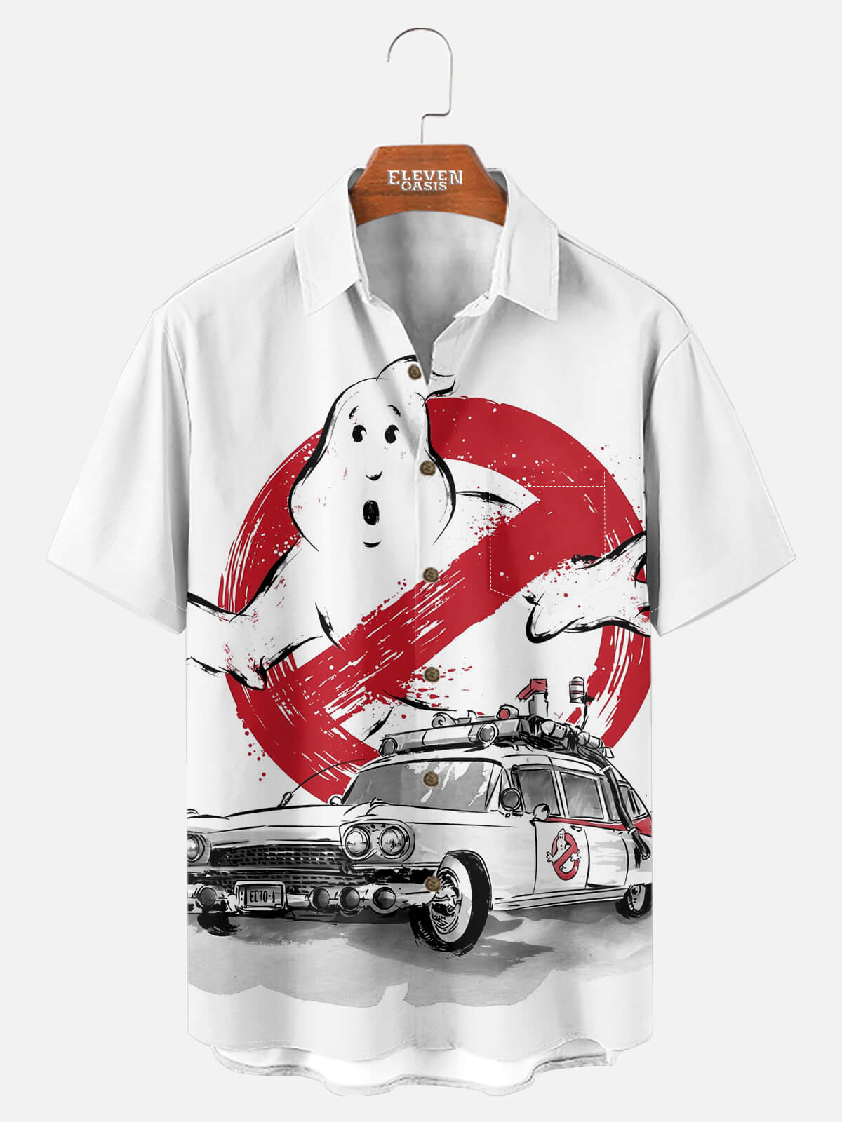 Men's Ghostbusters Ecto-1 Logo Short Sleeve Shirt Eleven Oasis