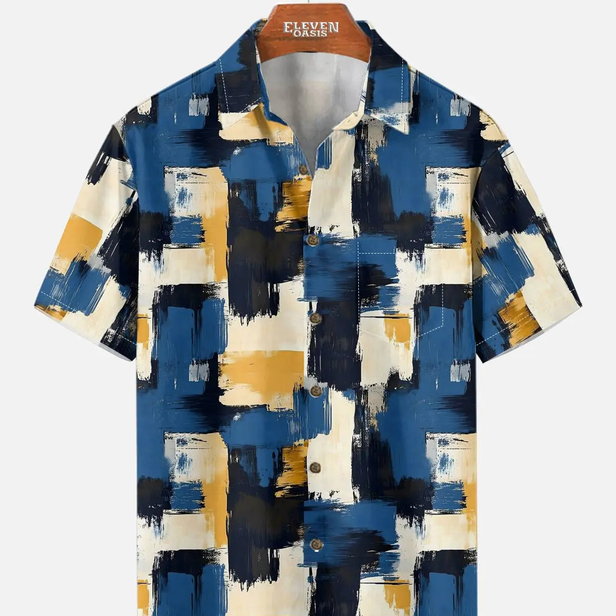 Men's Gallery Brushstroke Short Sleeve Shirt Eleven Oasis
