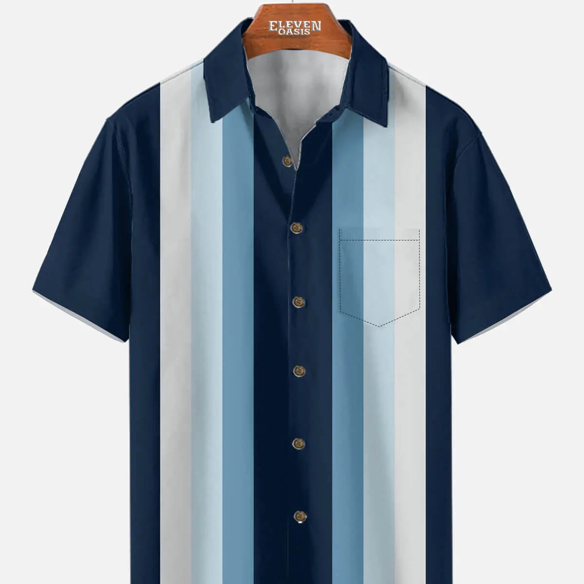 Men's Retro Strike Bowling Short Sleeve Shirt Eleven Oasis