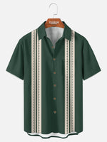 Tall Men's Dash Stripe Bowling Short Sleeve Shirt Eleven Oasis