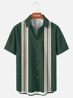 Tall Men's Dash Stripe Bowling Short Sleeve Shirt Eleven Oasis