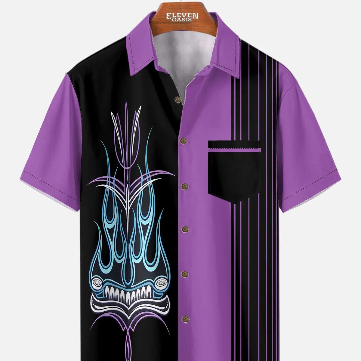Men's Automotive Stripe Short Sleeve Shirt ElevenOasis