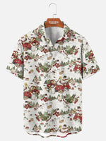 Tall Men's Classic Snowman Holiday All-Over Print Short Sleeve Shirt ElevenOasis