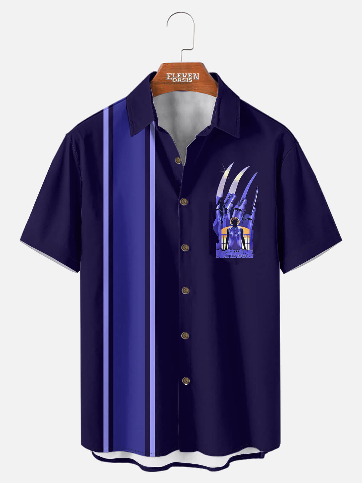 Tall Men's Nightmare on Elm Street Panel Short Sleeve Shirt Eleven Oasis