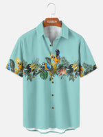 Men's Tropical Parrot Paradise Short Sleeve Shirt Eleven Oasis