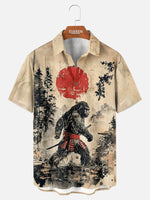 Tall Men's Japanese Samurai Sasquatch Short Sleeve Shirt Eleven Oasis