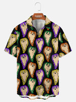 Men's Retro Ghost Pattern Short Sleeve Shirt Eleven Oasis