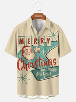 Tall Men's Mid-Century Modern Santa Holiday Short Sleeve Shirt Eleven Oasis