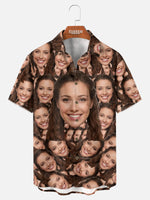 Men's Custom Face Print Short Sleeve Shirt Eleven Oasis