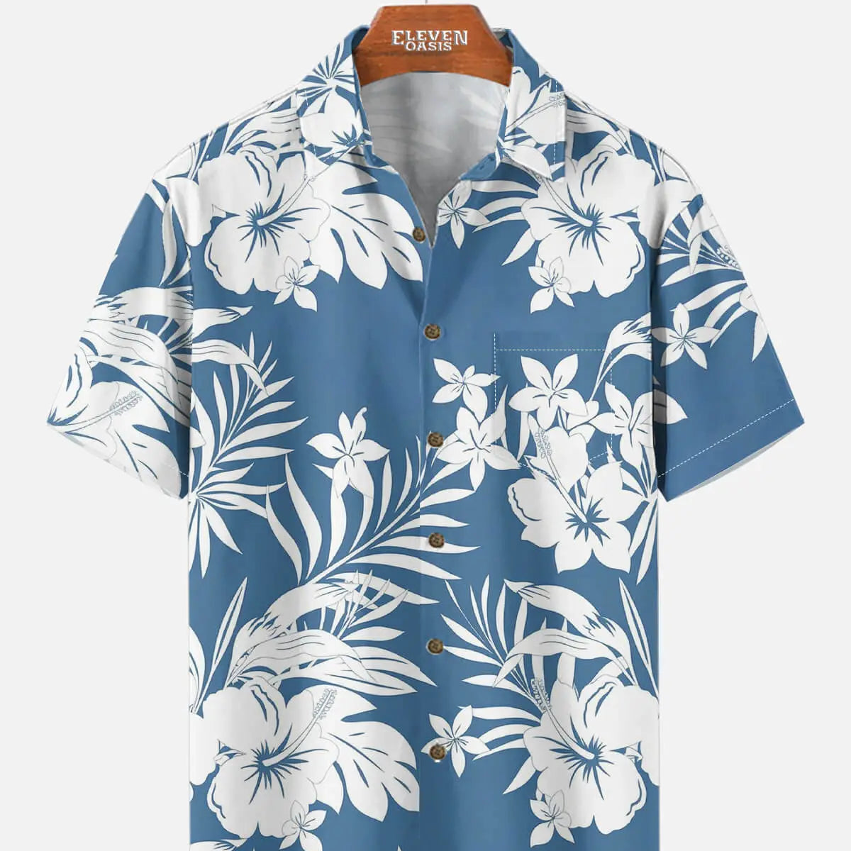 Tall Men's Coastal Bloom Short Sleeve Shirt Eleven Oasis