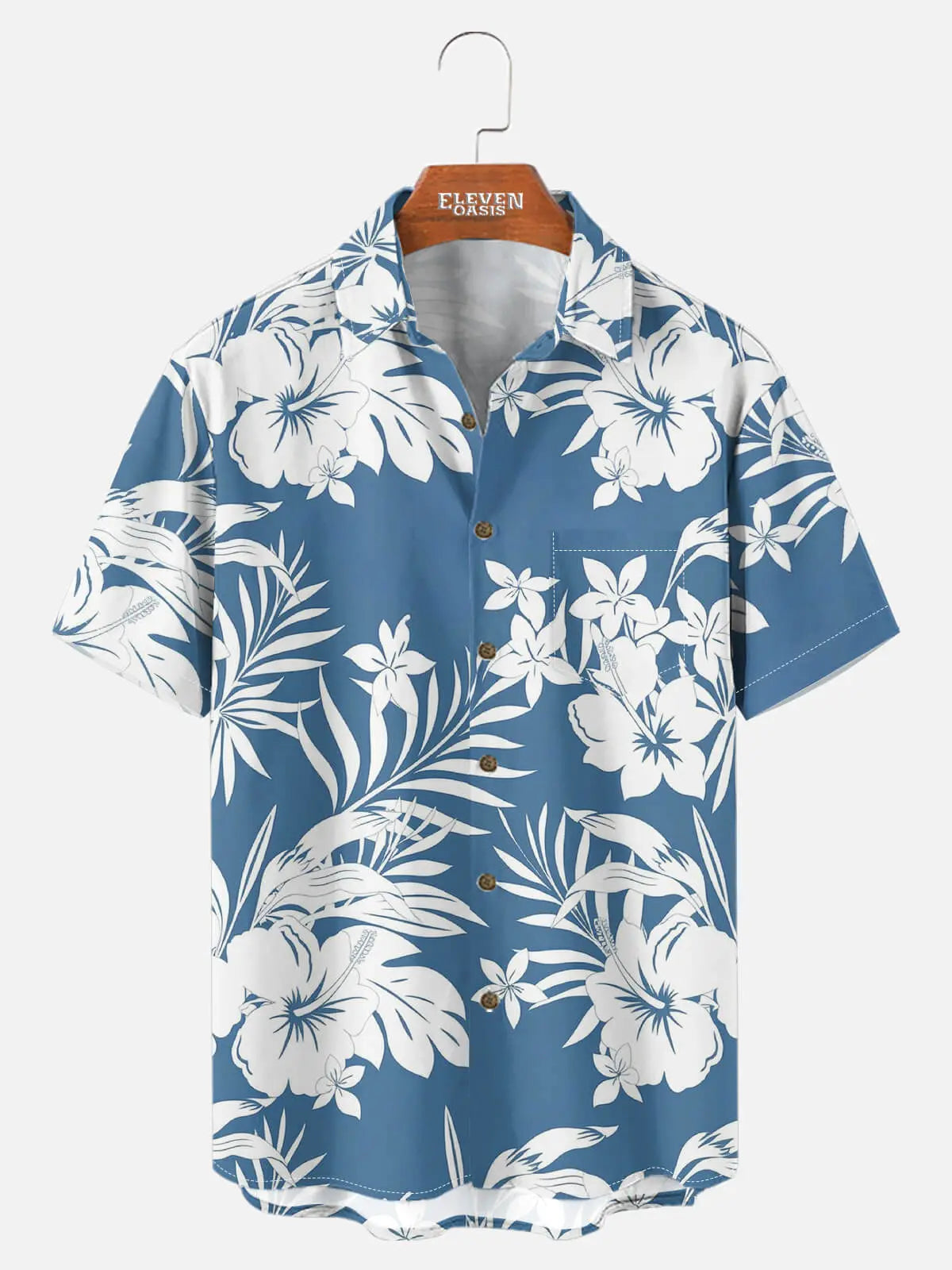 Tall Men's Coastal Bloom Short Sleeve Shirt Eleven Oasis