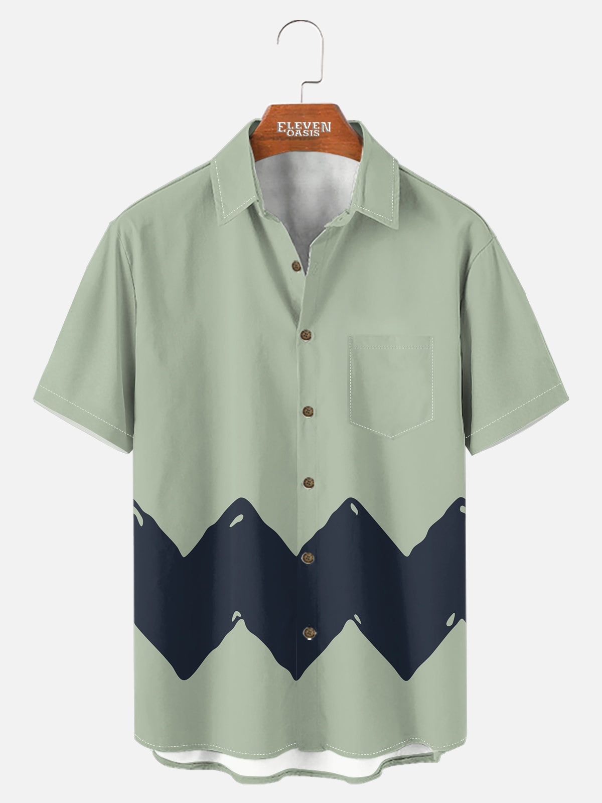 Men's Vintage Cartoon Zigzag Short Sleeve Shirt ElevenOasis