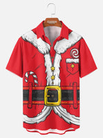 Men's Santa Suit Christmas Short Sleeve Shirt ElevenOasis