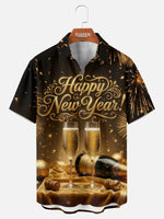Tall Men's New Year Champagne Celebration Short Sleeve Shirt Eleven Oasis