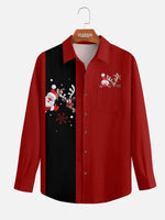 Men's Santa and Reindeer Long Sleeve Shirt Eleven Oasis
