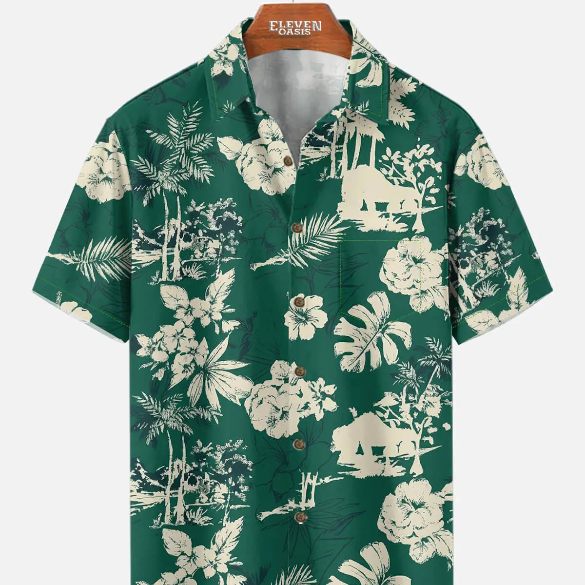 Tall Men's Island Escape Short Sleeve Shirt Eleven Oasis