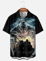 Men's Vampire Haunted Mansion Halloween Short Sleeve Shirt Eleven Oasis