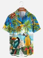 Men's Tropical Parrot Print Short Sleeve Shirt Eleven Oasis