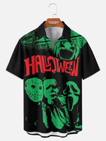 Men's Retro Horror Icons Halloween Short Sleeve Shirt Eleven Oasis