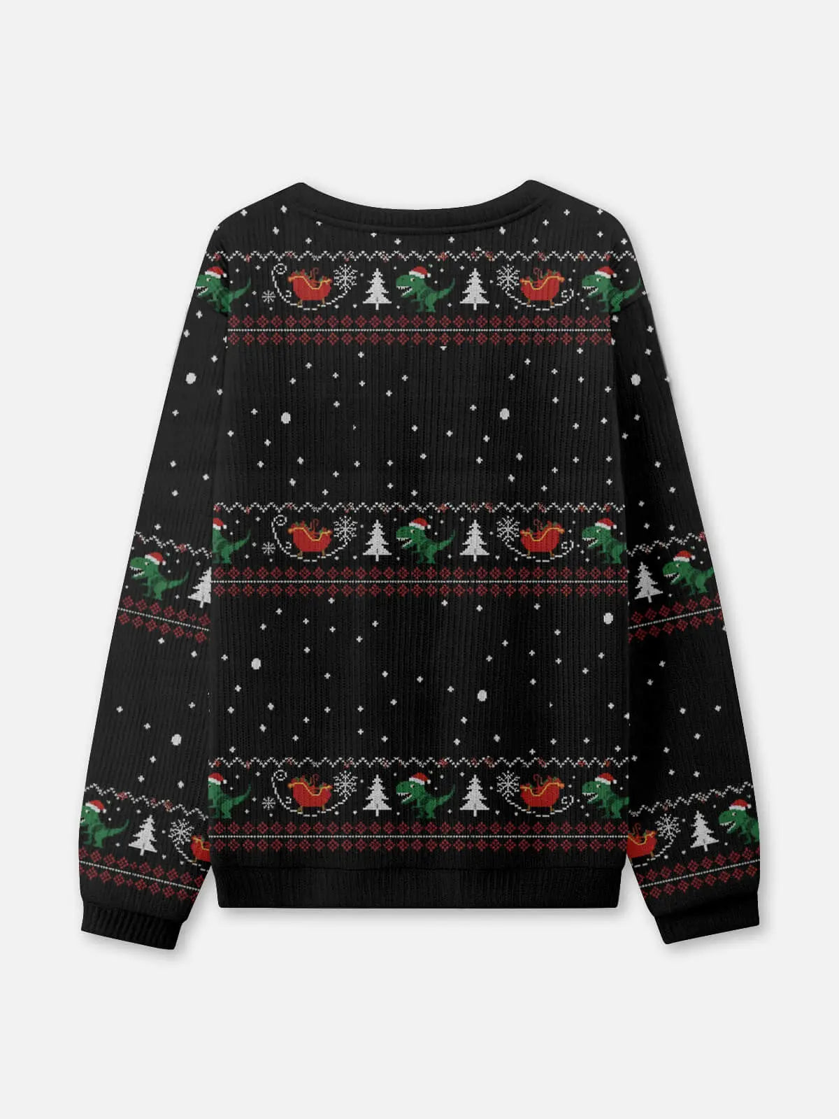 Santa's T-Rex Sleigh Ride Ugly Christmas Sweatshirt ElevenOasis