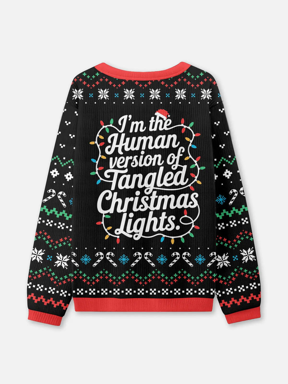Tangled Christmas Lights Ugly Christmas Sweatshirt ElevenOasis