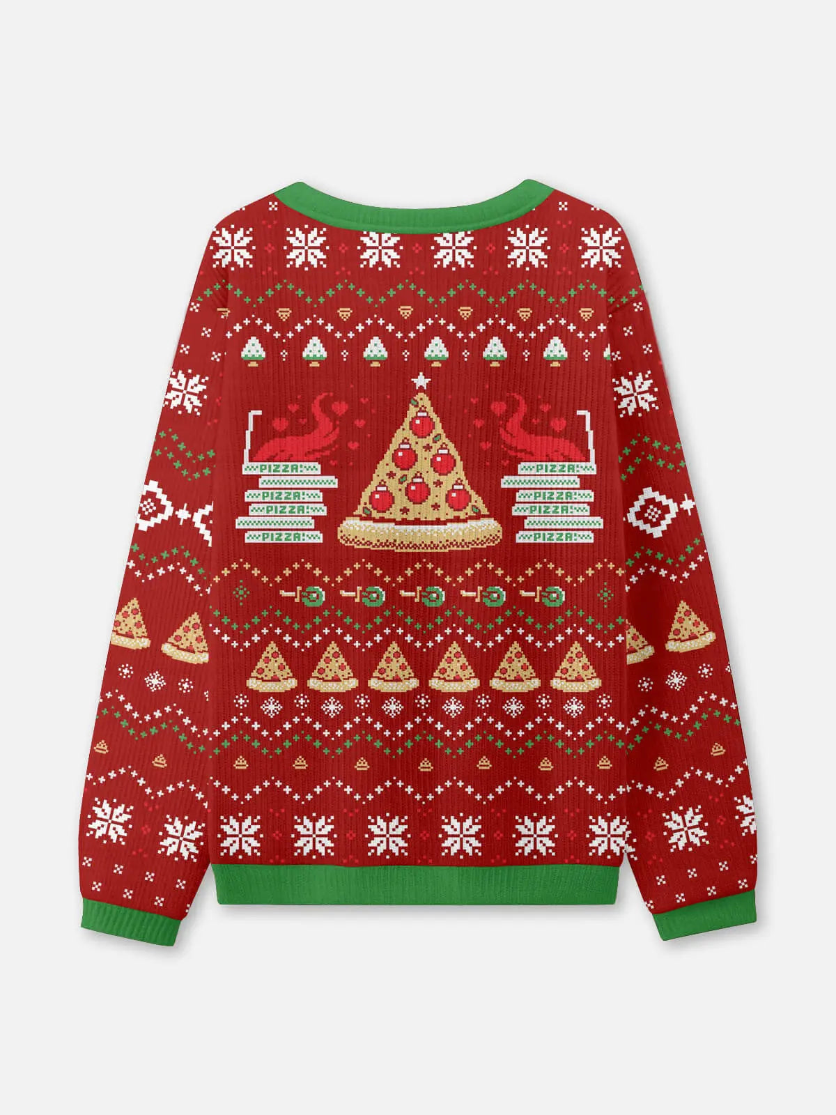 Pizza Tree Ugly Christmas Sweatshirt ElevenOasis